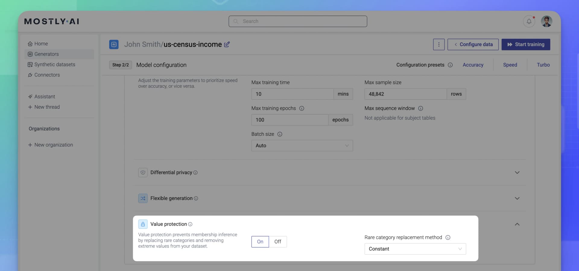 Value protection enabled